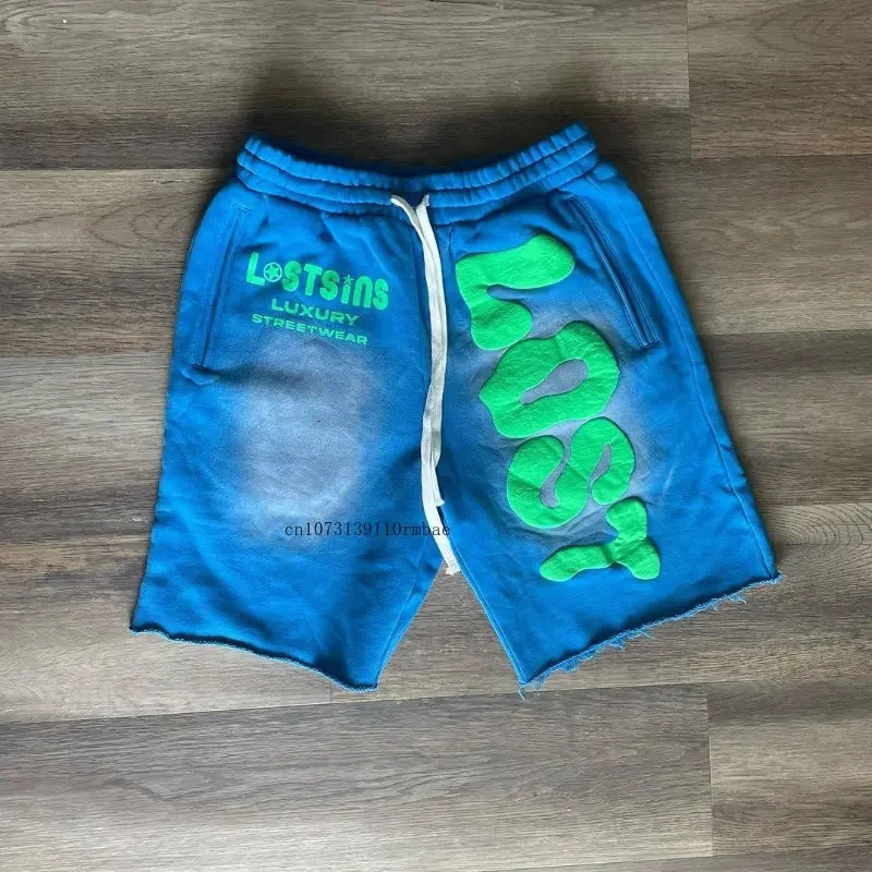 Foam Embroidered Shorts Loose Casual Shorts Men Women Spring Summer Ins Net Red Sense Y2k Letters Five Part Pants 250103