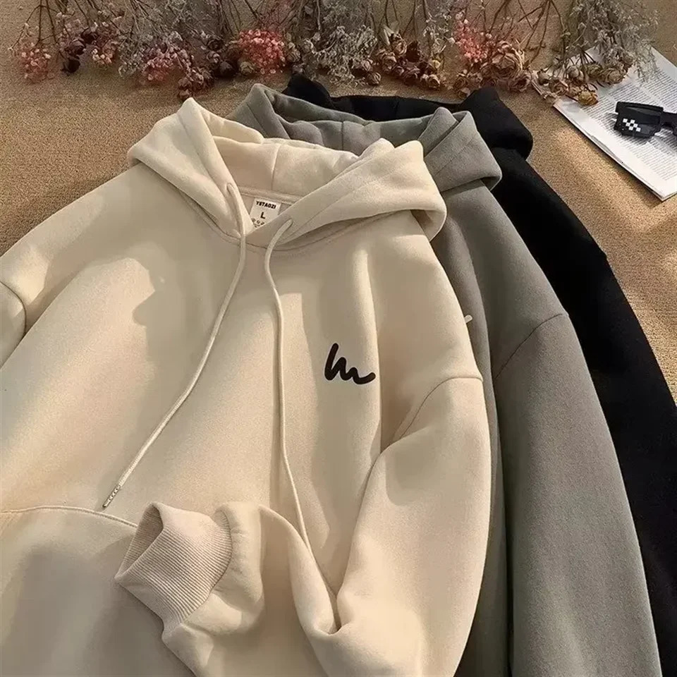 American Style Hooded Sweatshirt Trendy Oversize Loose-fit Top For Women Leisure Simple Tracksuit Sporty Comfortable Sportwear 250106