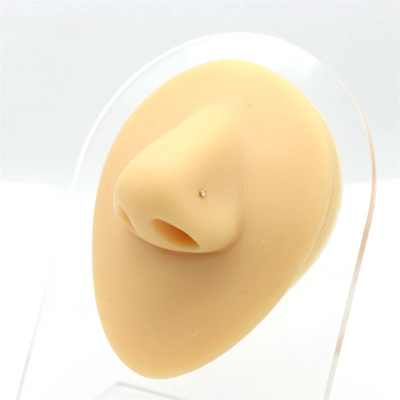 100pcs Mini Nose Stud Ring CZ Pin Small Fine Gem Straight Bar Steel 1mm 1.5mm 2mm 2.5mm 3mm 20G Body Piercing Jewelry 250103