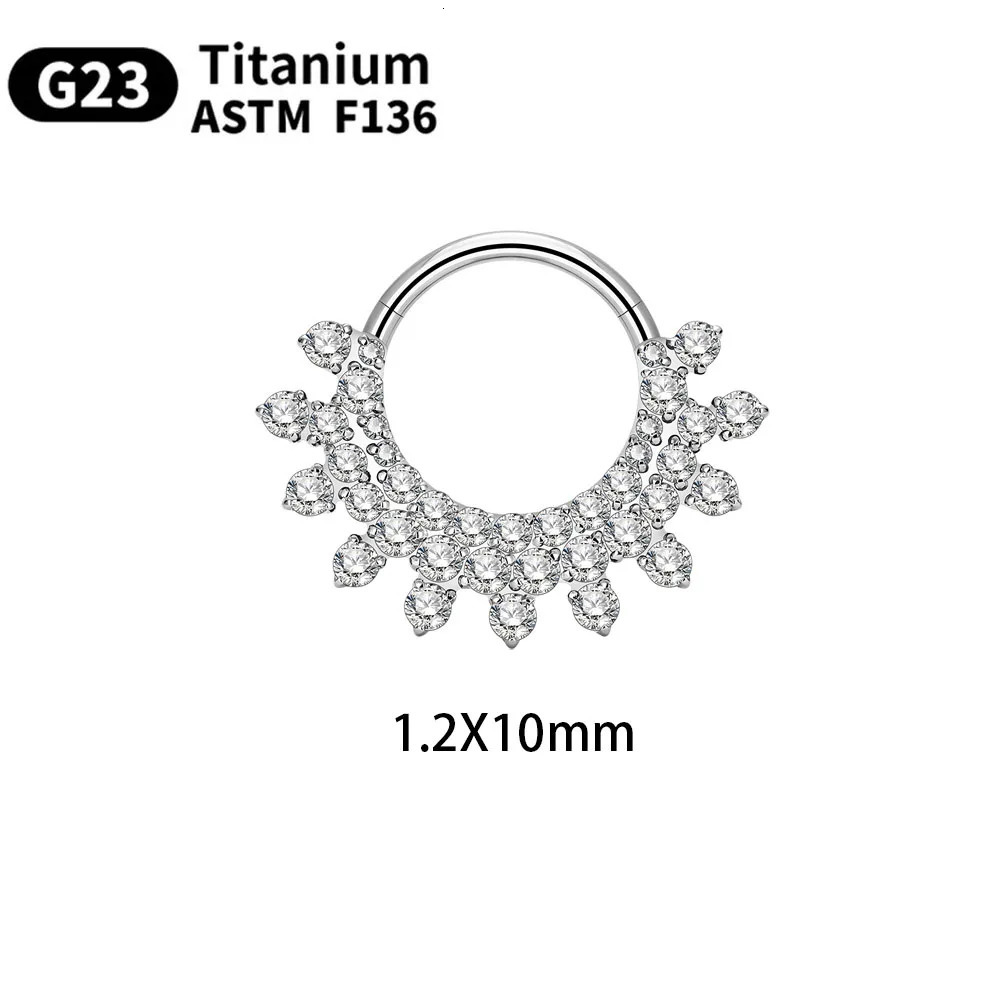 G23 Piercing Nose For Women Hoop Earrings ASTM-F136 Zircon Body Jewelry Nose Ring 250103