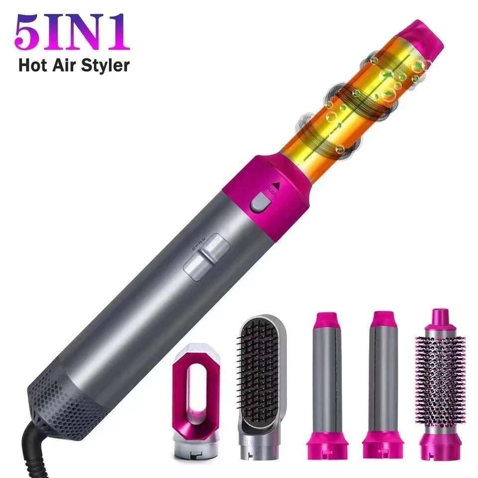 5 in 1 Curg Iron Straightener With Brush Hairdryer For Dryer Hair Multi Styler