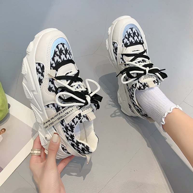 Ddmywed Dad New Autumn And Winter Breathable, Comfortable, Durable Thick Bottom Casual Graffiti Sports Women's Shoes Chinese Brand Shoes F0106-25