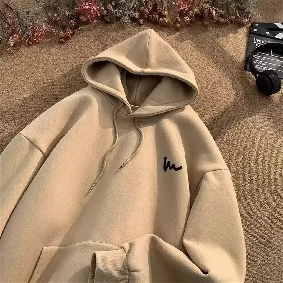 American Style Hooded Sweatshirt Trendy Oversize Loose-fit Top For Women Leisure Simple Tracksuit Sporty Comfortable Sportwear 250106