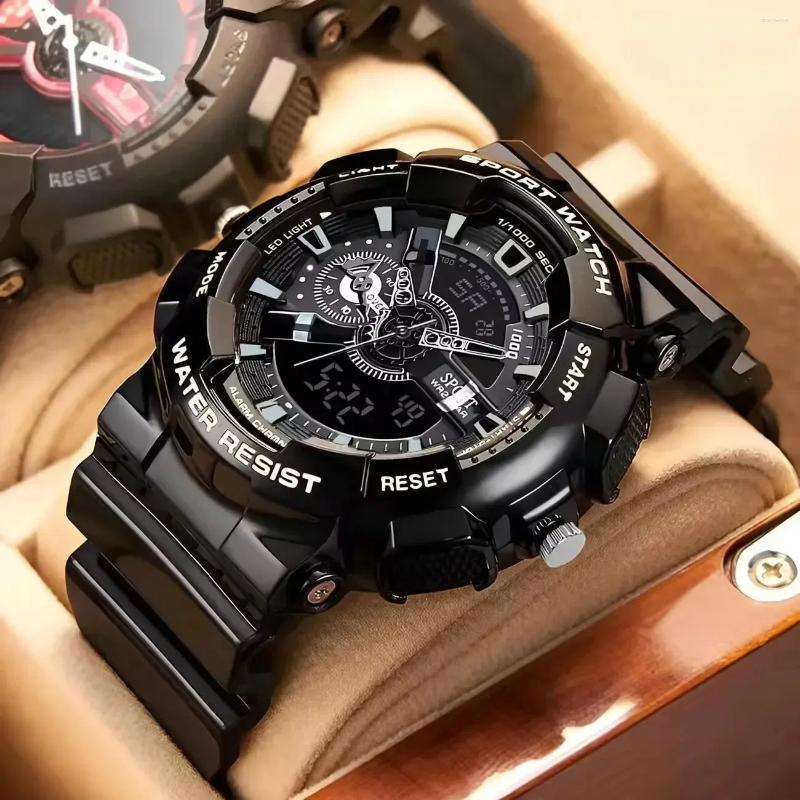 Wristwatches Youth Sport Digital Watch Men Shockproof Waterproof Dual LED Alarm Clock Mens Watches Cool