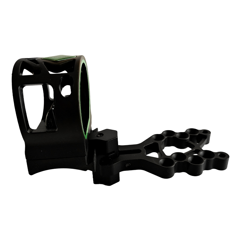 Trophy Ridge Volt 5 Pin Archery Bow Ambidextrous Sight - 5 Ultra-Bright Horizontal .019 Fiber Optic Pins, Bubble Level, Green Hood Accent for Quicker 