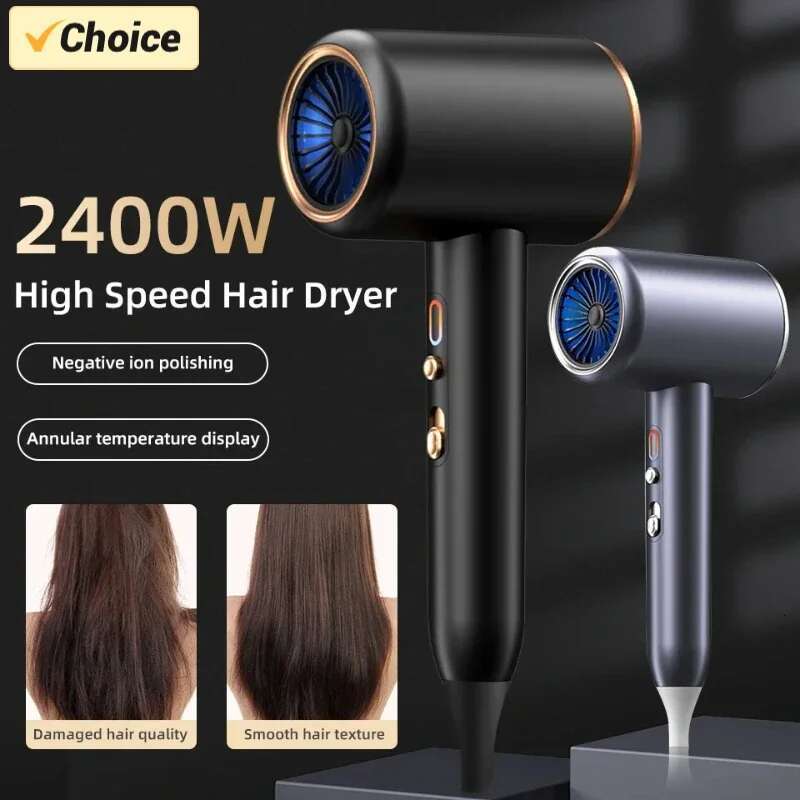 Professional Hair Hot Cold Wind Air Brush Hairdryer Negative Lonic Blow Dryer Strong PowerDryer Salon Tool 2400W