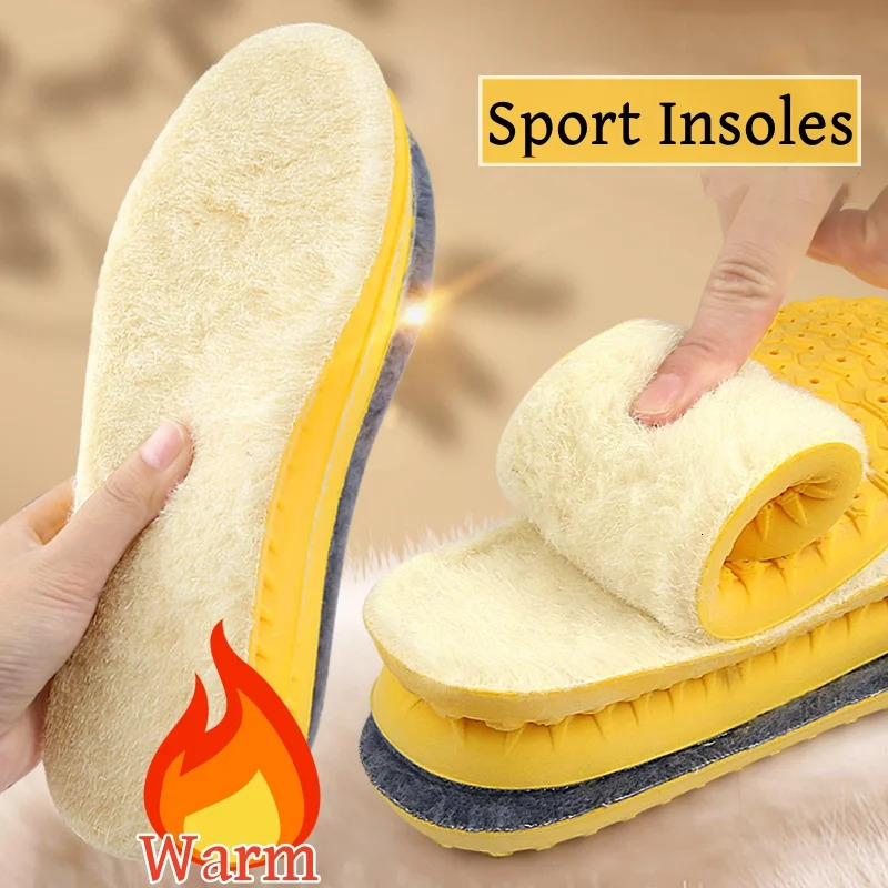 Winter Warm Plush Insoles for Feet Sport Deodorization Shock Absorption Arch Support Orthopedic Template Shoe Inserts Insoles 250106