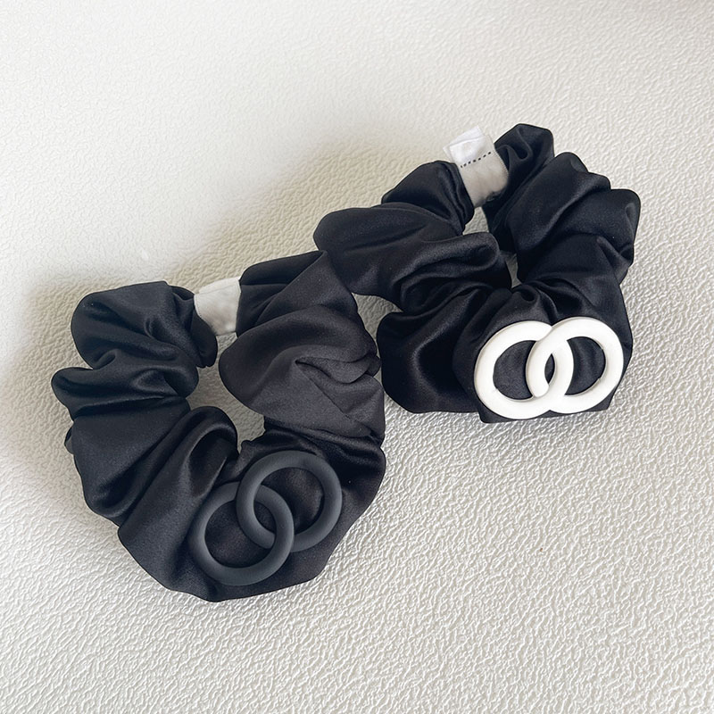 Vintage Style Women Charm Letter Printing Hair Rubber Band Elastic HairRope Ponytail Holder Classic Colours Large Intestine Hair Accessorie Jewelry