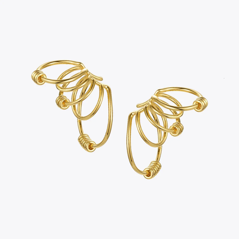 ENFASHION Multilayer Circle Ear Cuff Clip On Earrings For Women Gold Color Rock Earings Without Piercing Fashion Jewelry E201174 250103