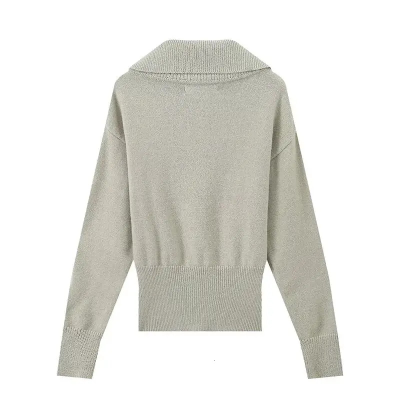 TRAF Sweater Autumn Womens Chic Elastic Slim Pullover Street Elegant Young Fashion 250103