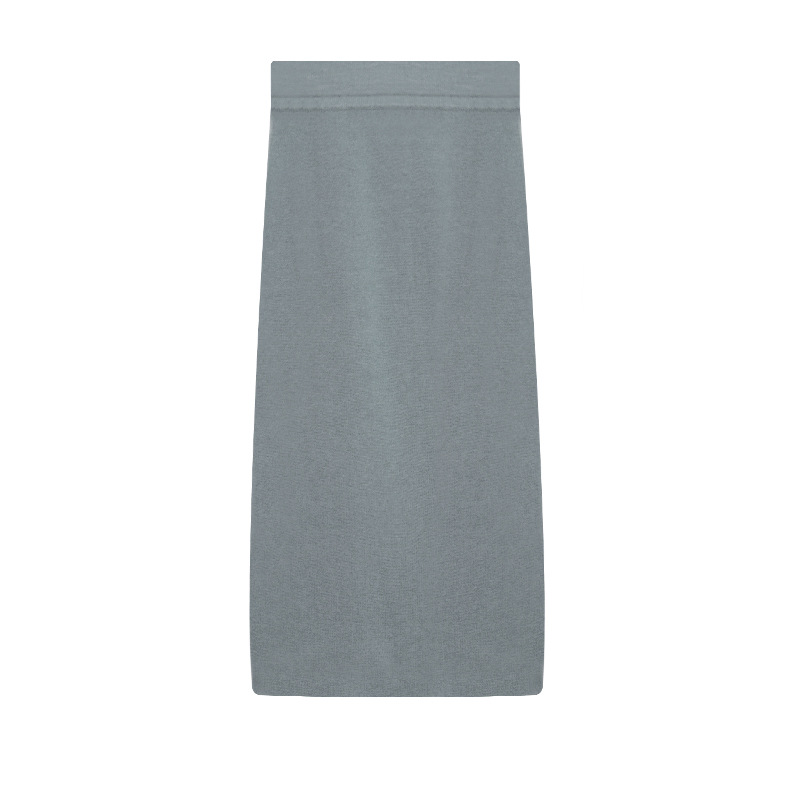 L11301 Knitted hip skirt women's spring fashion high waist slim wool mid-length skirt