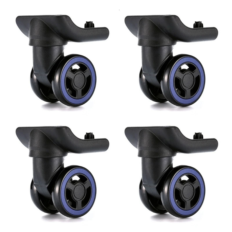 4pcs/Pack Heavy Duty Luggage Wheel Replacement Trolley Casters Double Row 360 Degree Swivel Suitcase Mute Wheels Black 250103