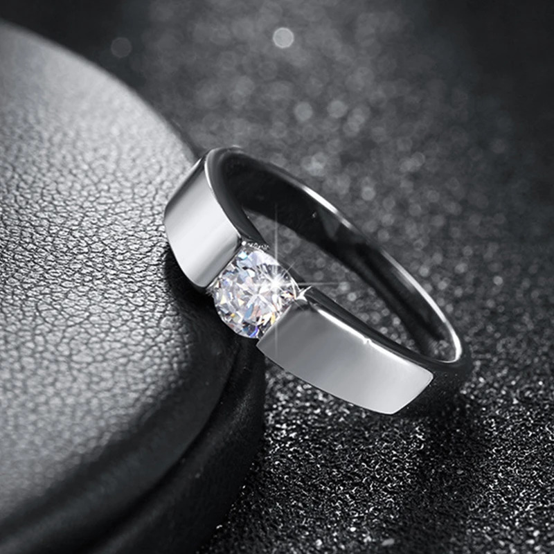 Onelaugh 1CT Couple Ring Women Men 925 Sterling Sliver D VVS1 Wedding Engagement Solitaire Diamond Ring 250103