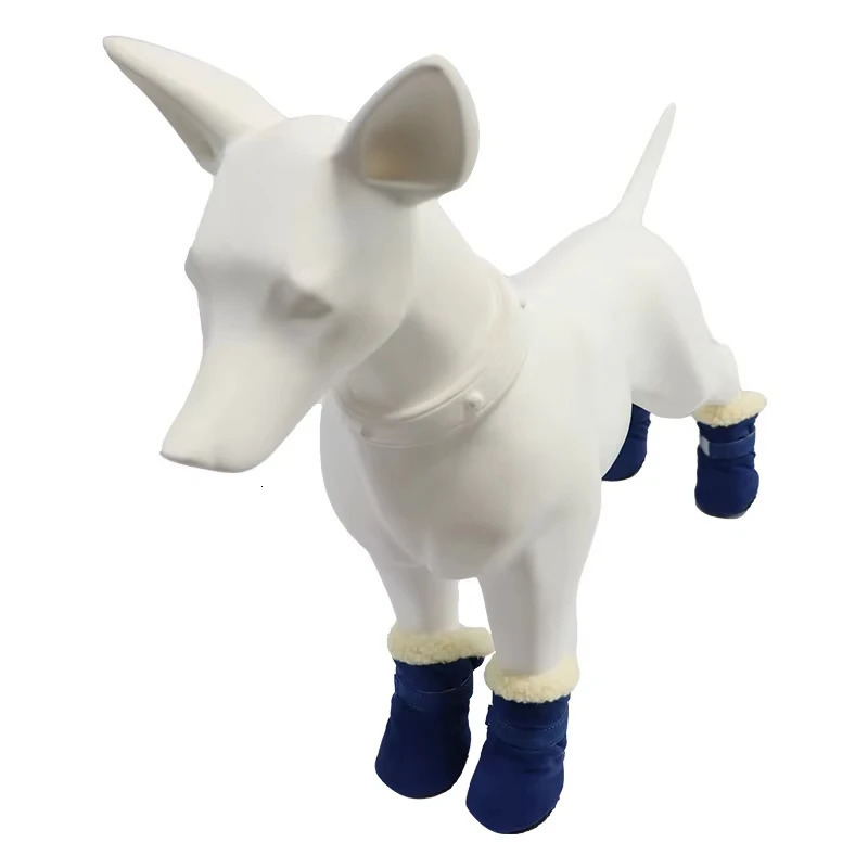 4PcsLot Winter Thick Warm Dog Shoes Soft Plush Non-slip Waterproof Snow Boot Puppy Outdoor Walking Shoes Pet Accessories 250106