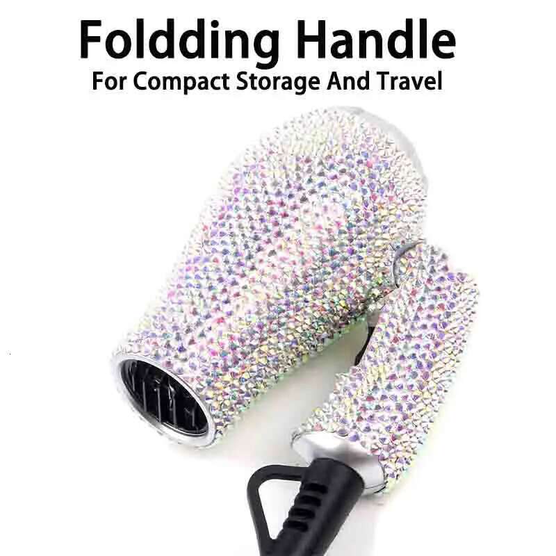 Mini Portable Blow Set Travel and Small Flat Iron with Rhie Folding Handle Hair Dryer for Women