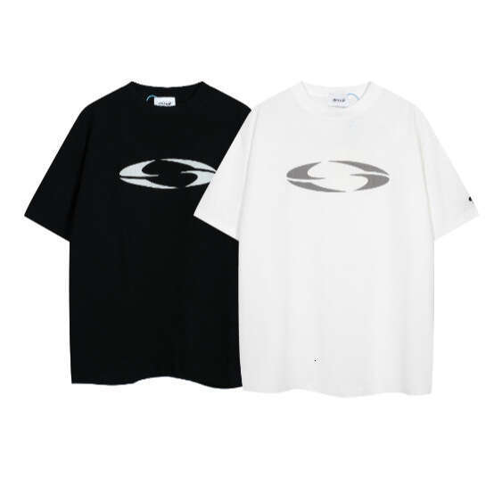 New American Trendy Brand Simple Circular Loose Men's and Women's Versatile Short T-shirt Couple's Base Shirt Half Sleeve