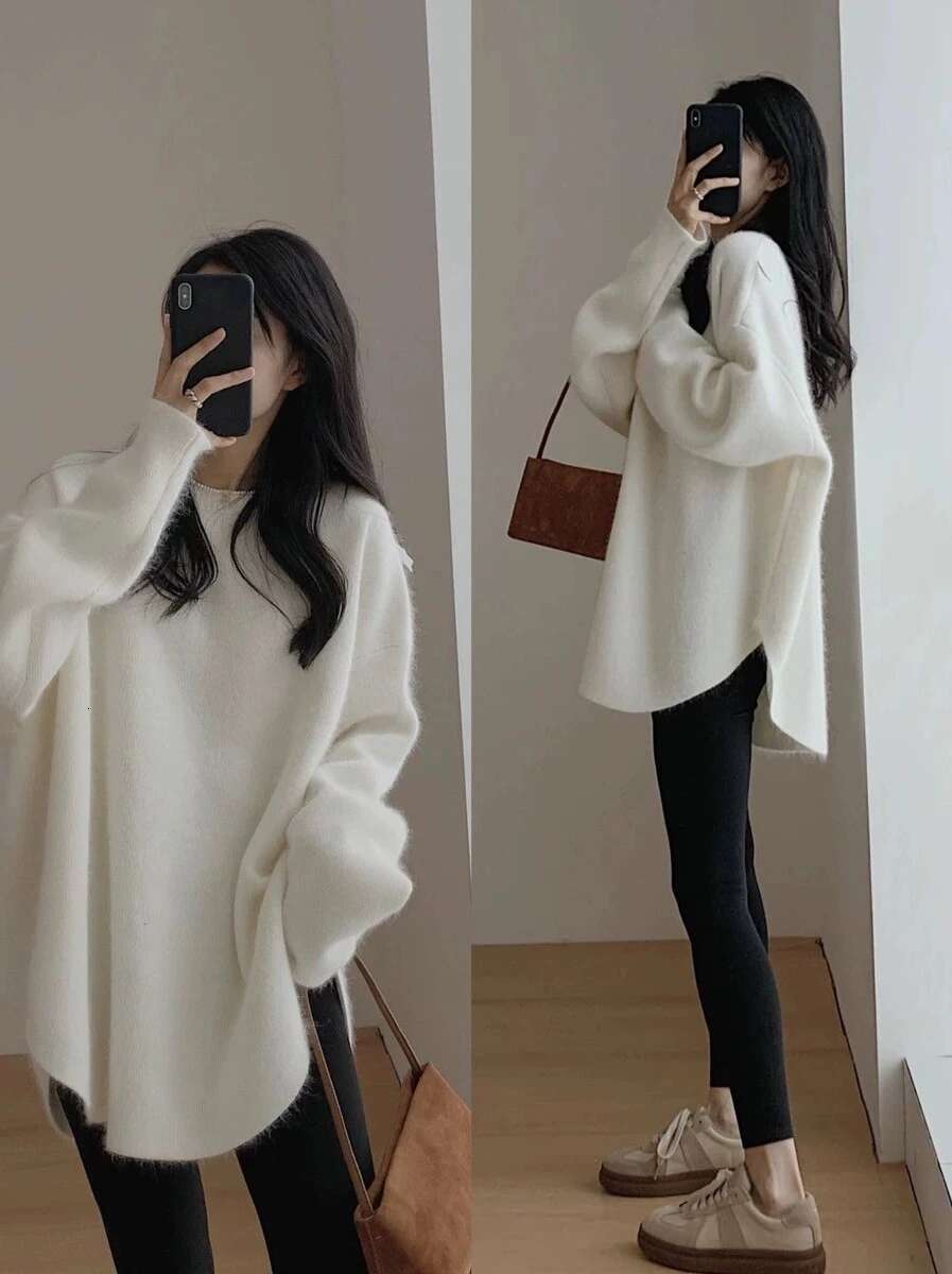 Women Black Gothic Pullover Knitted Haruku Y2k Long Sleeves Sweater Jumper Vintage 2000S Aesthetic Clothes 2024