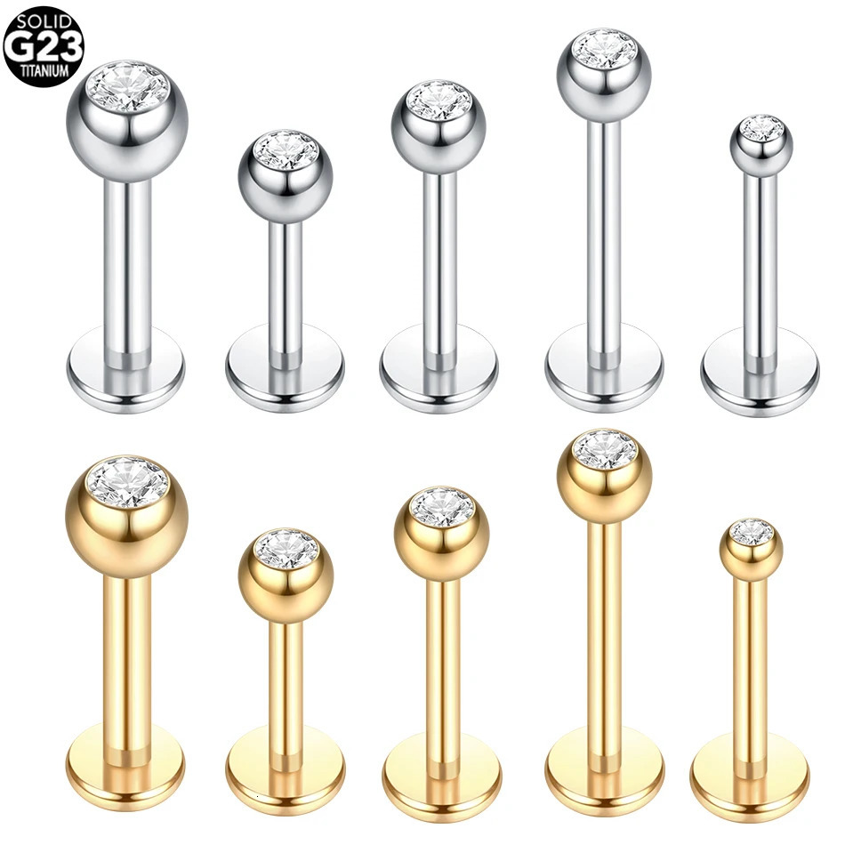 10PCS G23 Labret Piercings Lip Ring 16G Internal Thread Nose Stud Earring Tragus Helix Cartilage Piercing Body Jewelry 250103