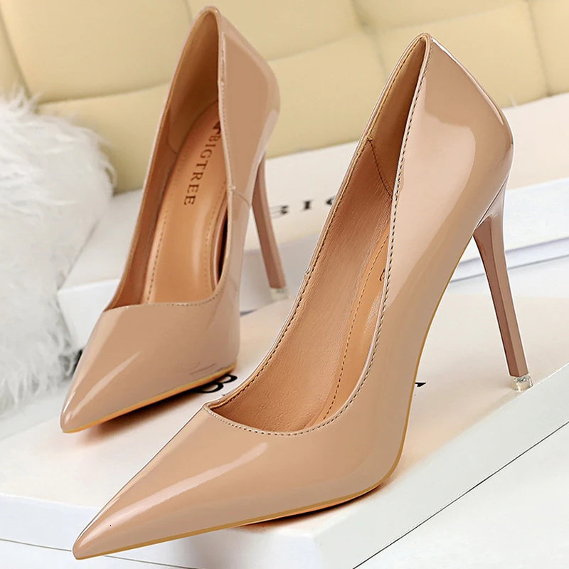 BIGTREE Shoes Patent Leather Shoes Woman Pumps High Heels Stiletto Heels 10.5 Cm Shoes Bridal Shoes Women Heels 2025 250103