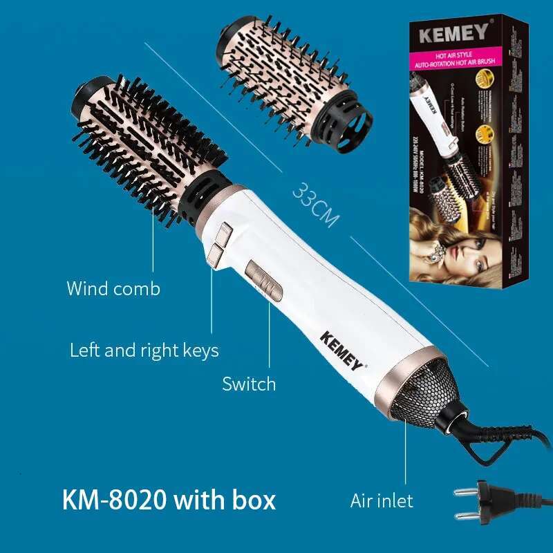 km-8020 Adjustable Temperature Fast Heating Multifunctional Electric Dryer Curg Straight Hair Comb