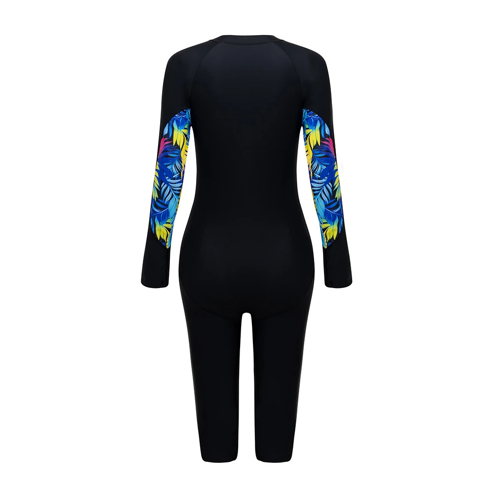 Womens Swimsuit Sport Style Long Sleeve OnePiece Bathing Suit Female Beachwear Woman Swimwear Surfing Diving Outfits 250106