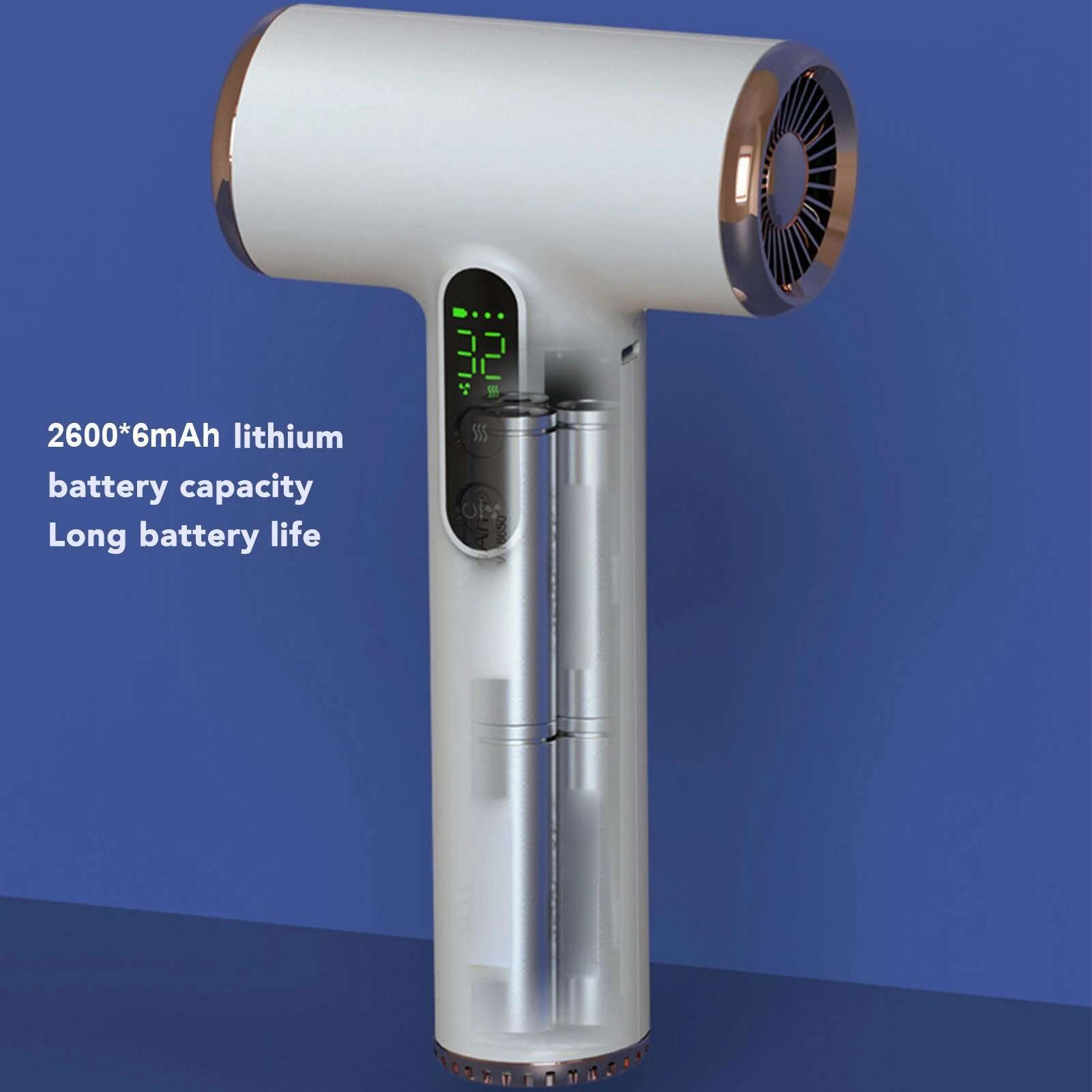 Compact Blow Portable Fast Drying USB Rechargeable Speeds 3 Temp Small Cordless Hair Dryer Outdoor for Women