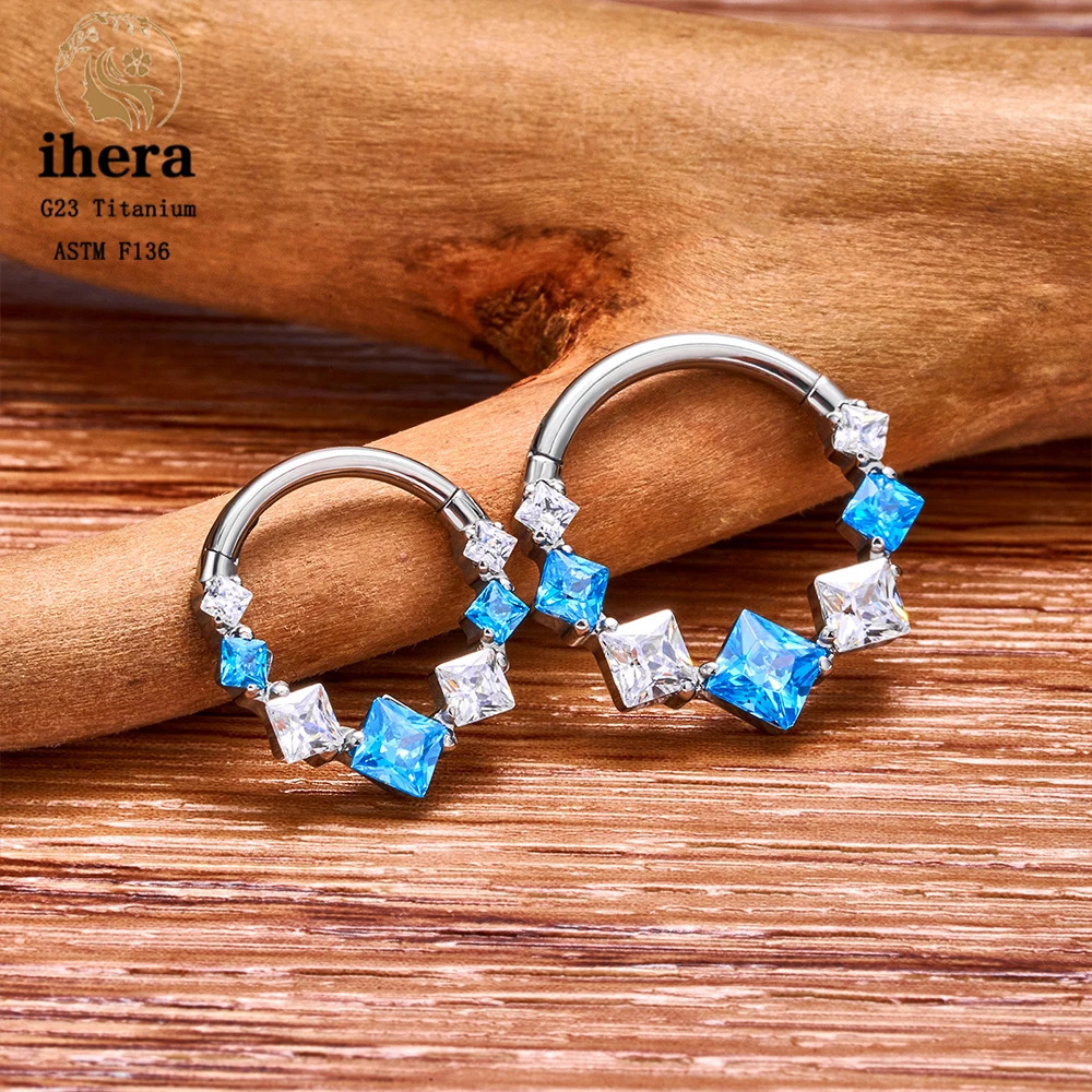 G23 Round Water Drop Septum Nose Ring 16G Zircon Woman Ear Cartilage Tragus Helix Daith Earrings Body Piercing Jewelry 250103