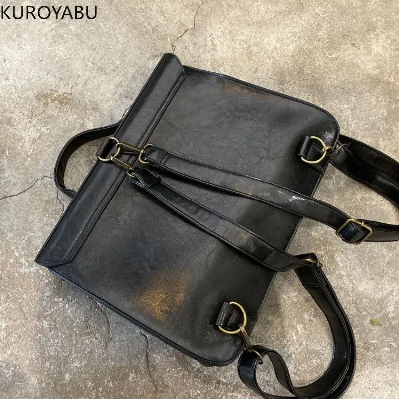 School Backpack for College Students Arrive Preppy Solid Color PU Leather Kpop Large Capacity Sweet Vintage Bolsa Feminina 250102