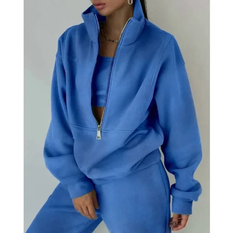 fashion comfortable warm two-piece set suitable for sports and casual womens clothing 241230