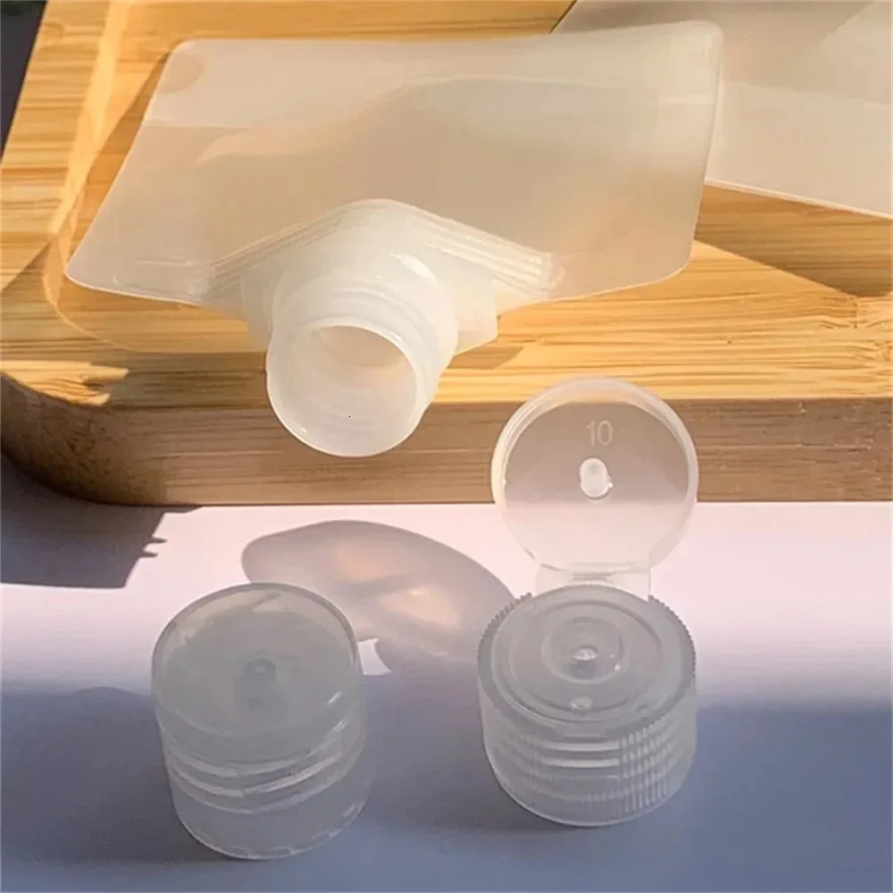 10 PCS 3050100ml Travel Size Empty Squeeze Bags Lotion Dispensing Reusable Liquid Leakproof Shampoo Cosmetic Storage 241226