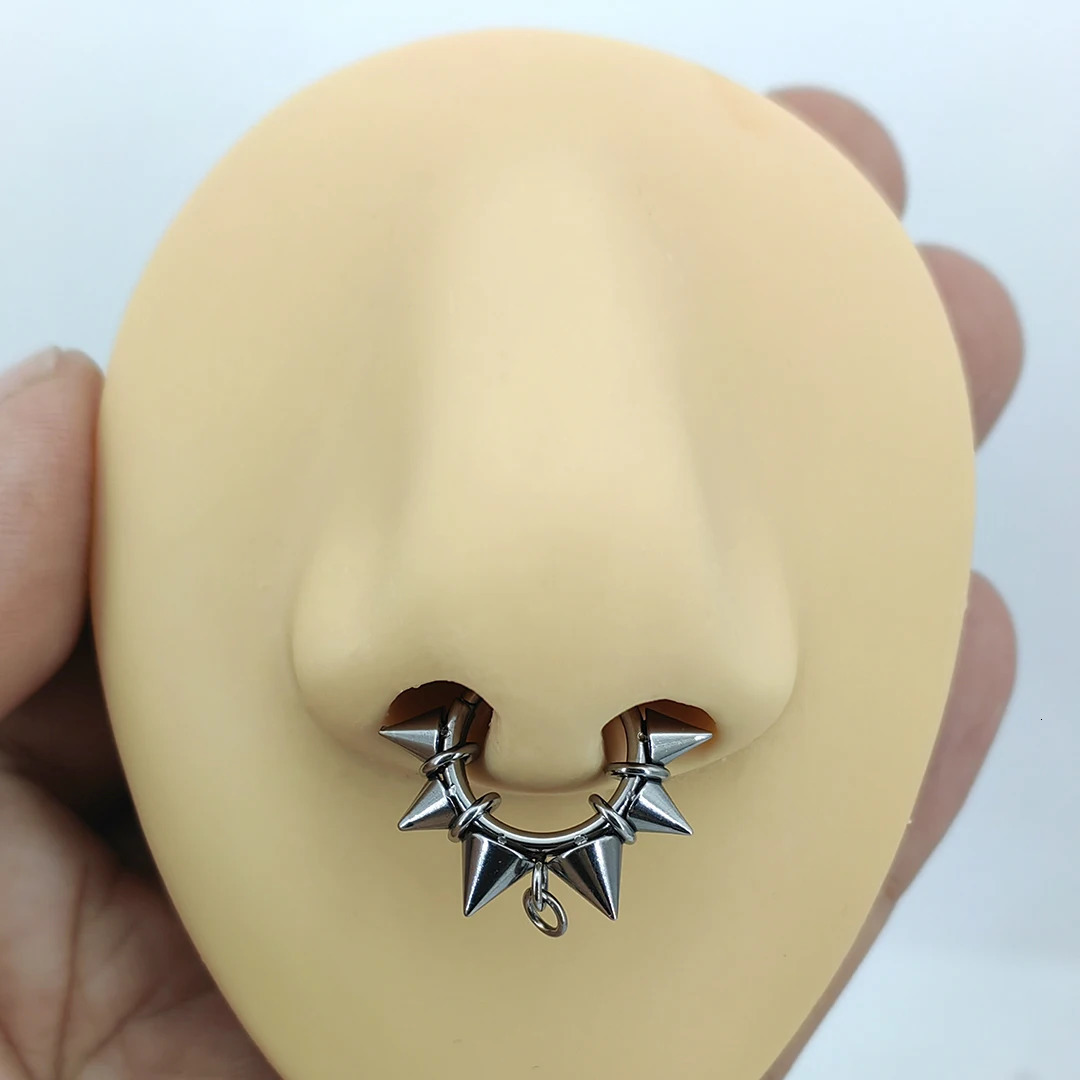 MDNEN ASTM F136 Three Layers Binding Hinged Segment Clicker Earring Cartilage Nose Hoop Septum Rings Piercing Jewelry 250103