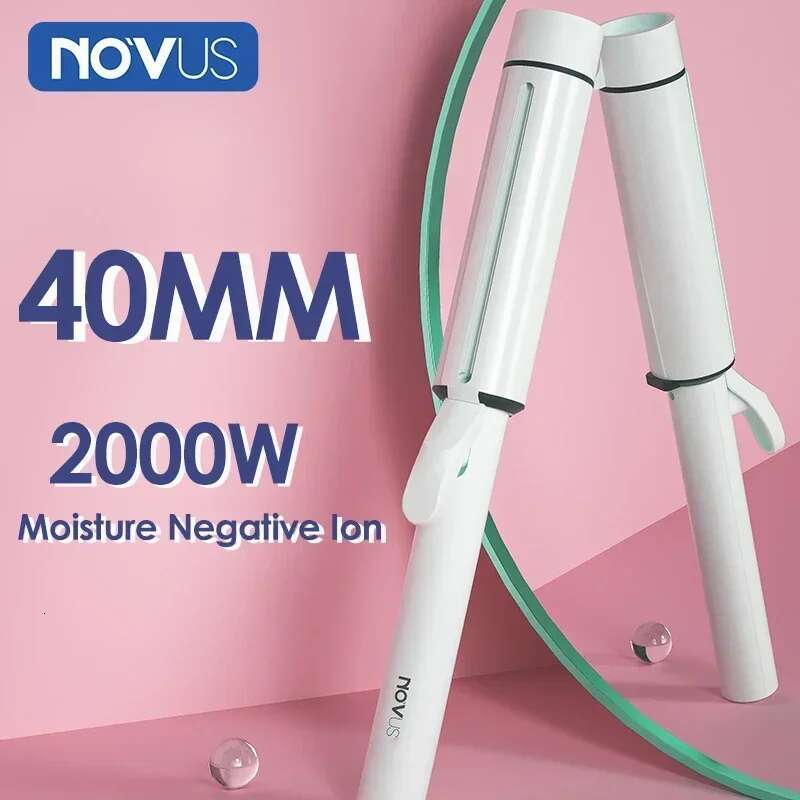 NOVUS 40MM Curlers 4000W Negative Ion Ceramic Care Big Wand Wave Hair Styler Curg Irons Fast Heating Wavers Styg Tool