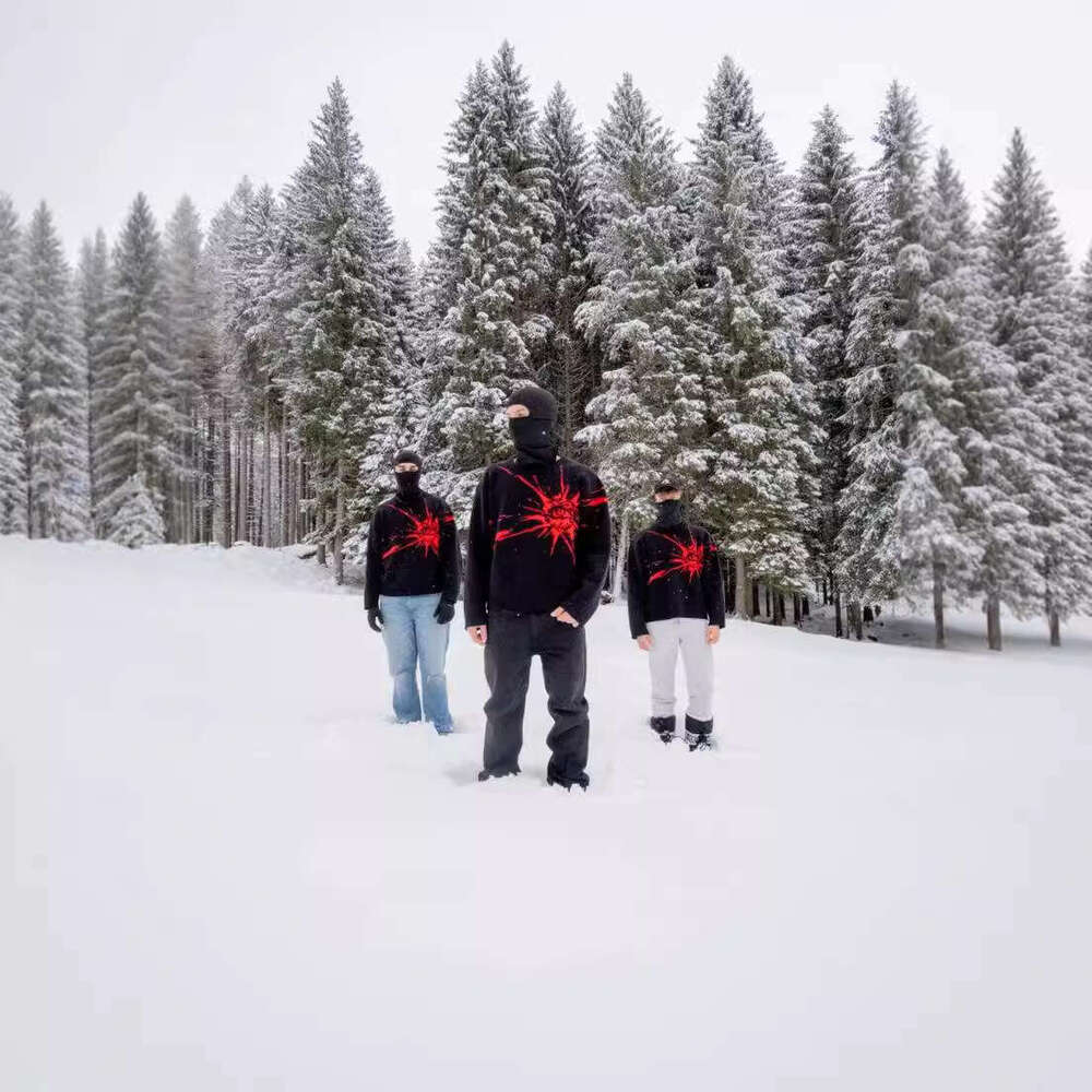 Knitwear Anime Jacquard Pattern Round Neck Long Sleeve High Street Loose Sweater Dark Style