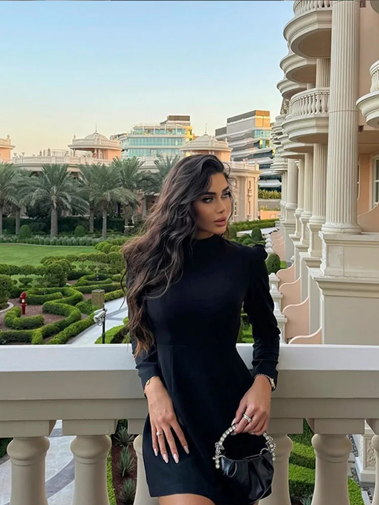 Sexy Backless Hollow Out Red Bow Womens Mini Dress Chic Short Sleeve Pad Shoulder Dresses Summer Aline Party Vestidos 250103