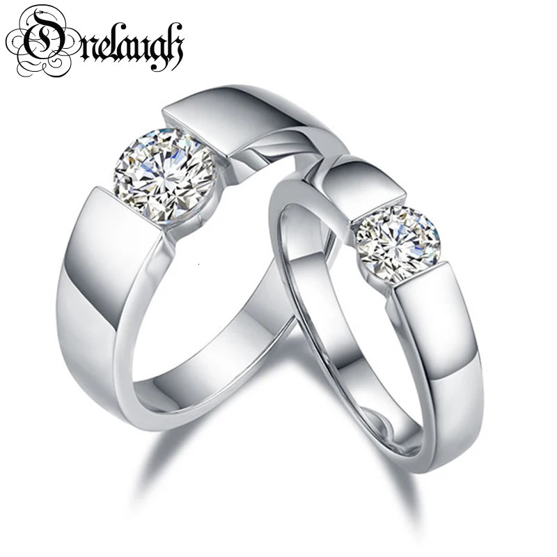 Onelaugh 1CT Couple Ring Women Men 925 Sterling Sliver D VVS1 Wedding Engagement Solitaire Diamond Ring 250103