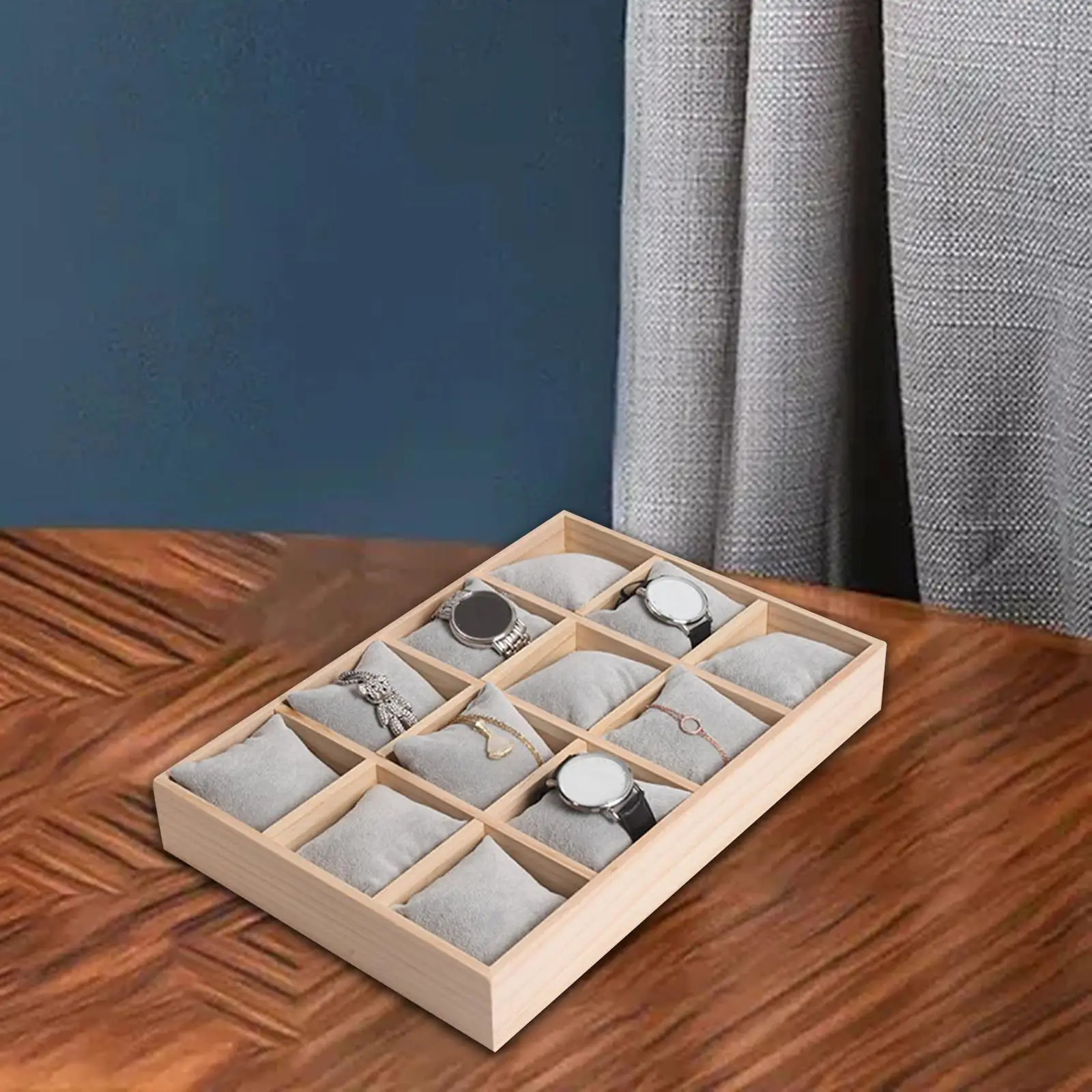 Watch organizer tray display box wooden display box gift counter bracelet 250102