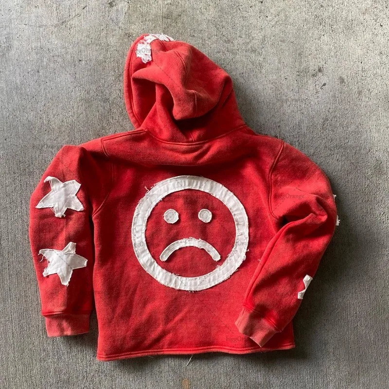 Y2k Long Sleeved Pullover Hoodie With Letter Patchwork Tops Streetwear Vintage Hoodie School Outfit Punk High Street Ootd s 250106