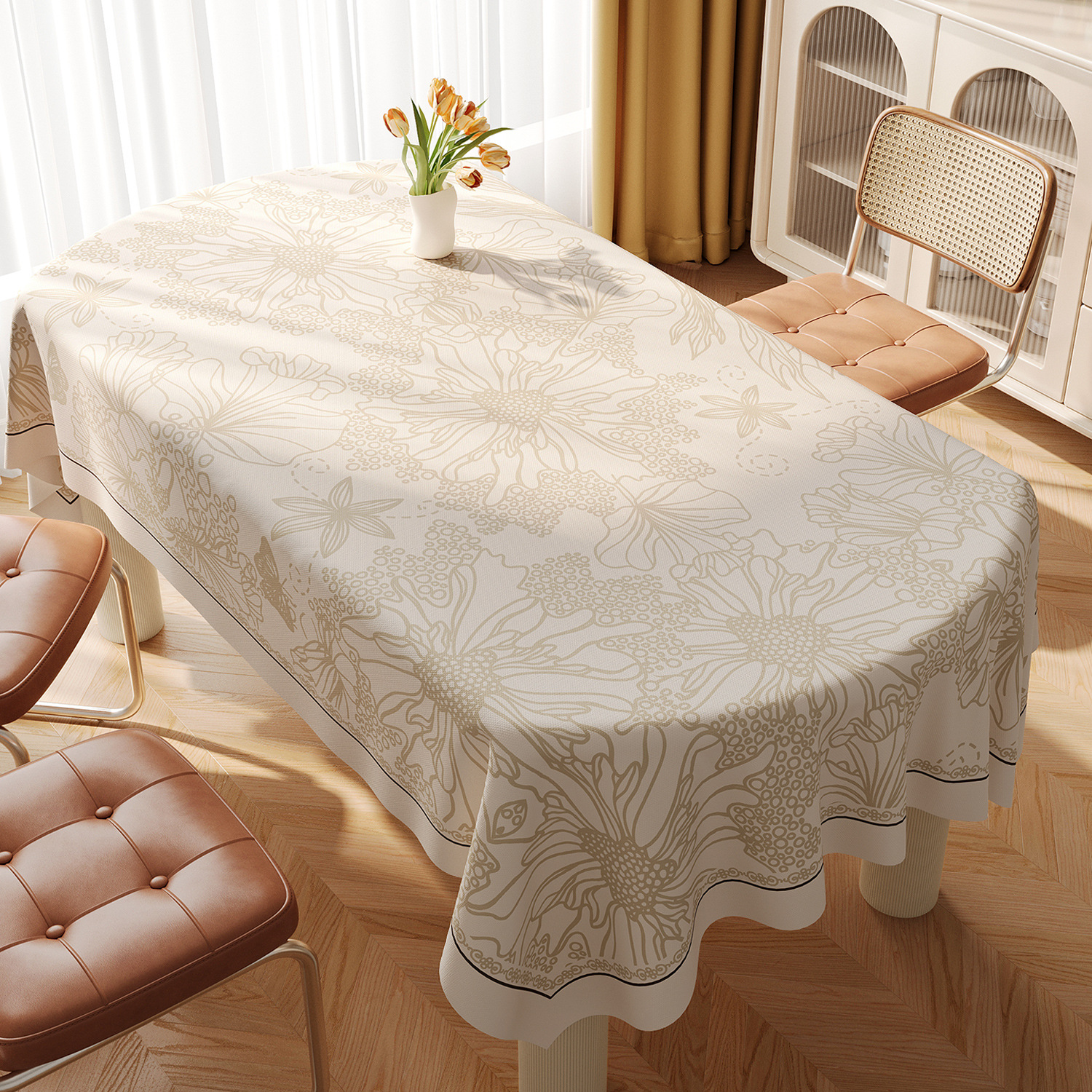 Waterproof and Oil-proof Leave-in and Anti-scalding Pvc Dining Table Tablecloth Coffee Table Cover