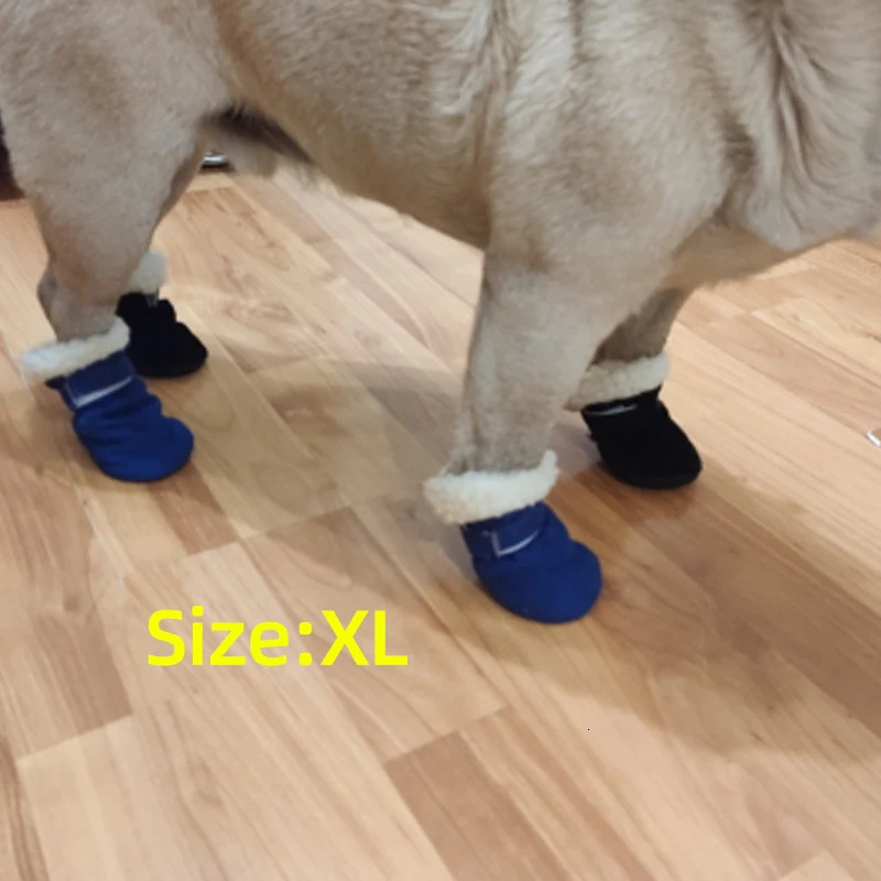 4pcs Winter Dog Shoes Waterproof Shoes For Medium Dogs Winter Boots For Small Dogs Warm Chihuahua Teeth Puppy Socks Yorkshire 250106
