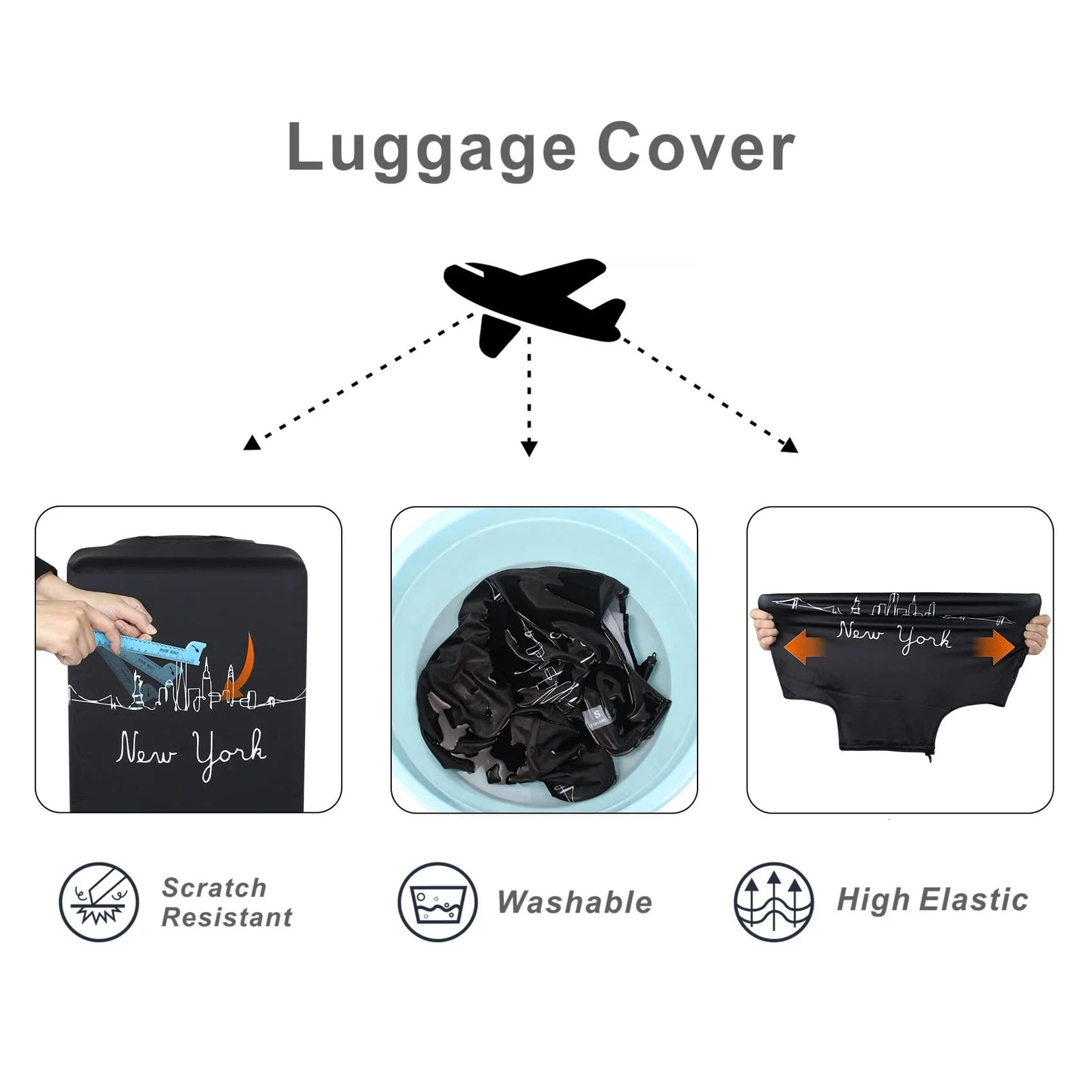 Customize Your Image Name Luggage Cover Travel Accessories Elastic Suitcase Protective Covers Anti-dust Case Cover Trolley 250103