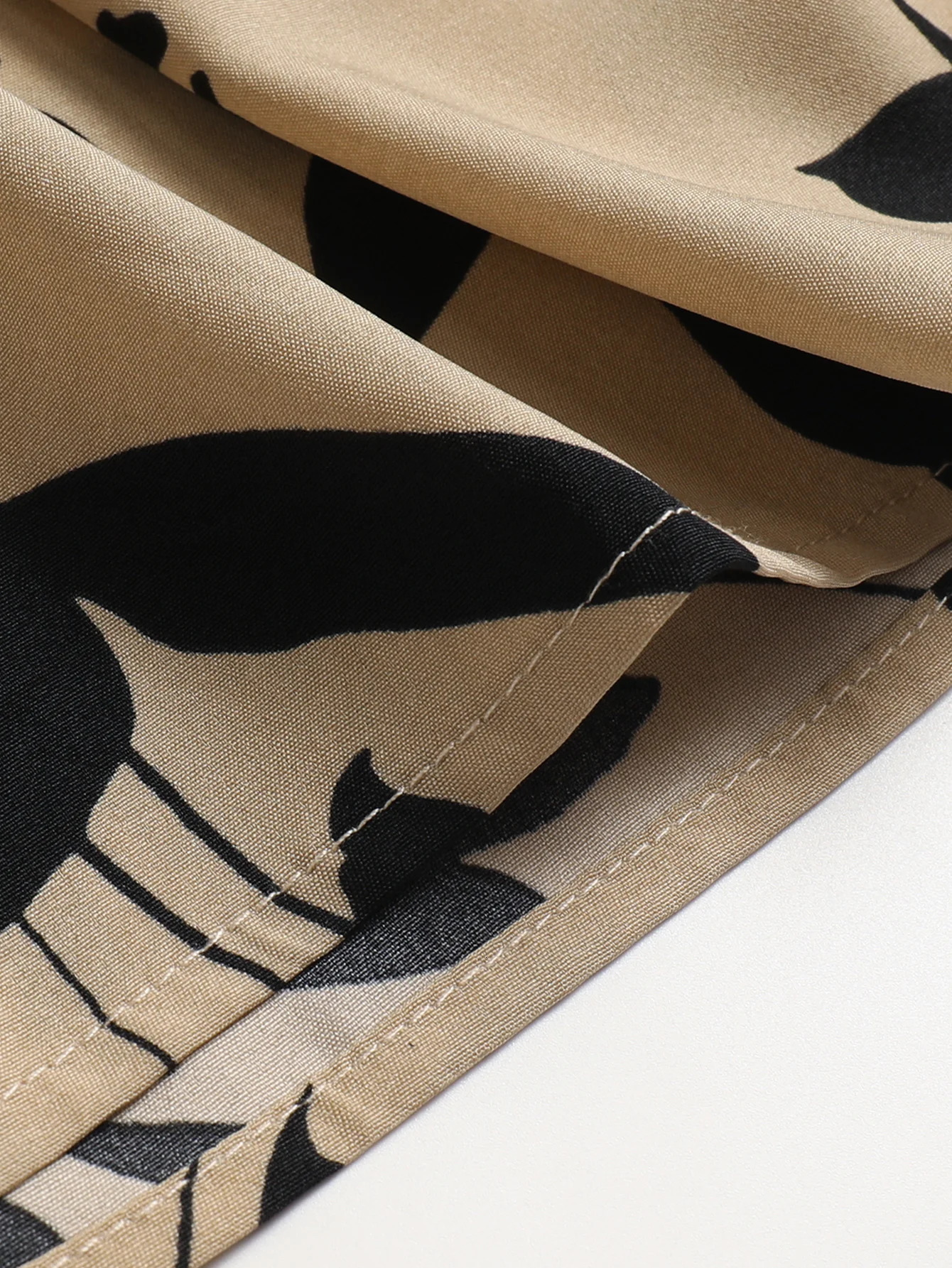 Lace up decorative pleated layered skirt flanged over the knee full printed elastic waist for women 250106