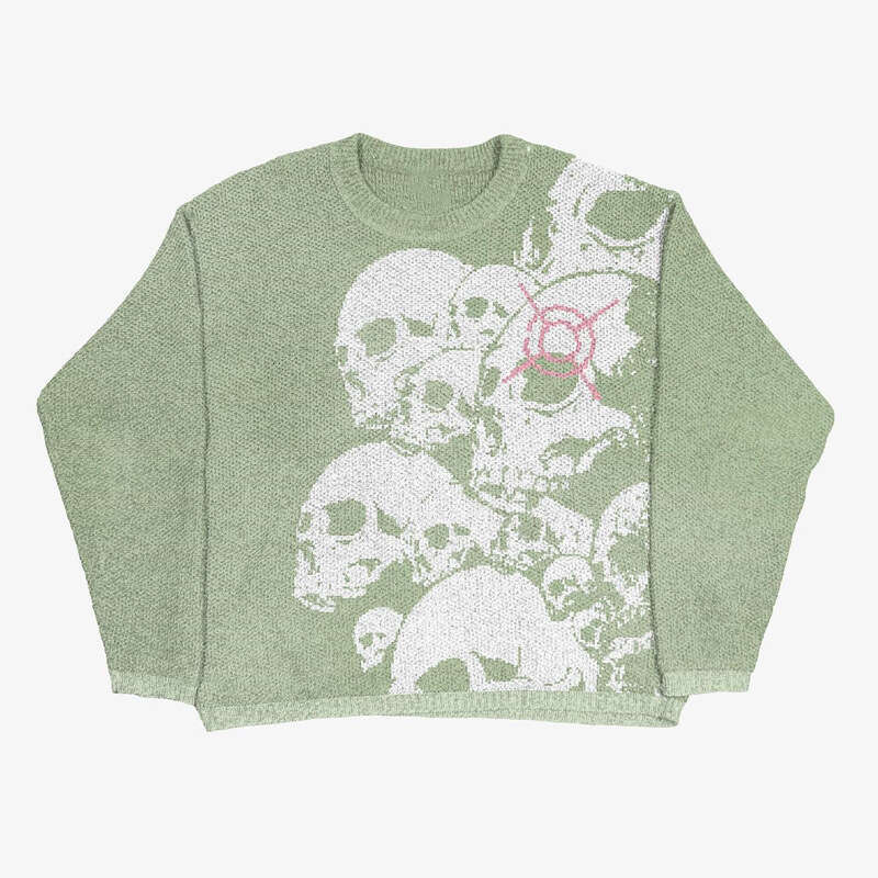 China-Chic autumn and winter punk hip-hop style round neck couple sweater street pullover Y2K top