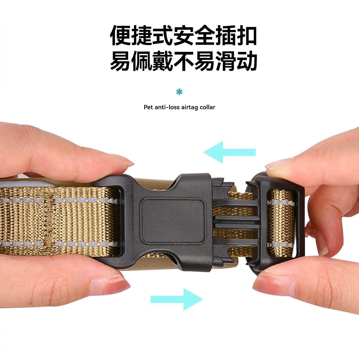 Dog Collars Factory Custom Protective leather Case Nylon Pet Collar Anti Lost Adjustable Necklace Reflective band For Positioning Training H250219SEVY