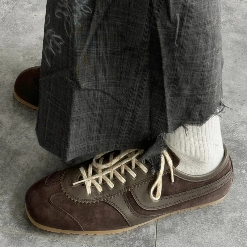 Genuine leather German training shoes womens sports 2024 autumn plus velvet retro collision training running shoes casual 250106