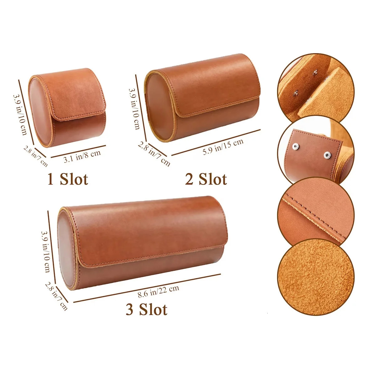 3-slot watch roll travel box bracelet portable leather watch display box storage box mens gift watch organizer 250102
