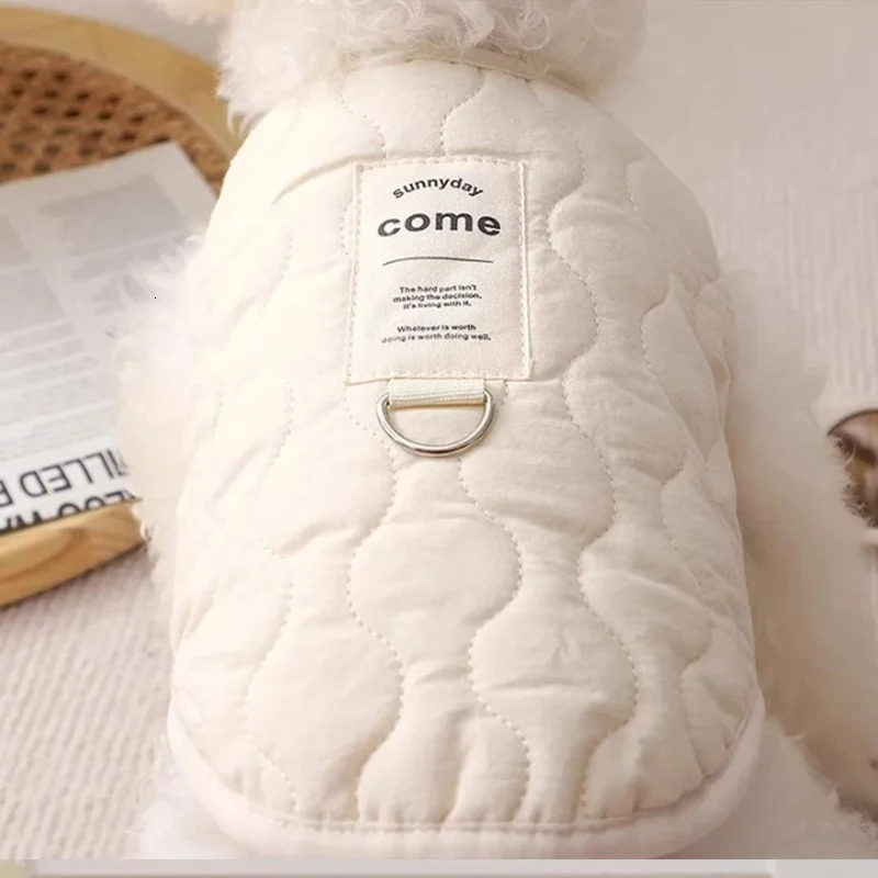 Cat Dog Autumnwinter Vest Warm Velvet Thick Vest Teddy Small And Medium Sized Dog Traction Buckle Dog Pet Clothing Pet Supplies 250106