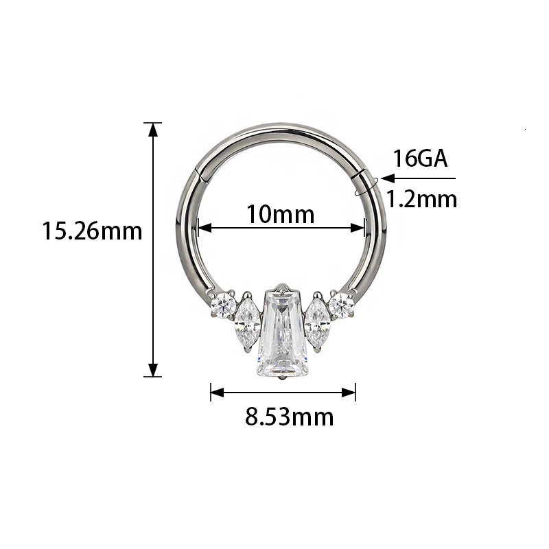 ASTM F-136 Ear Pair of Classic Plain Dome Nose Nipple Ring PIERC Earring Hoops Clicke Labret Rings Piercing Jewellery 250103