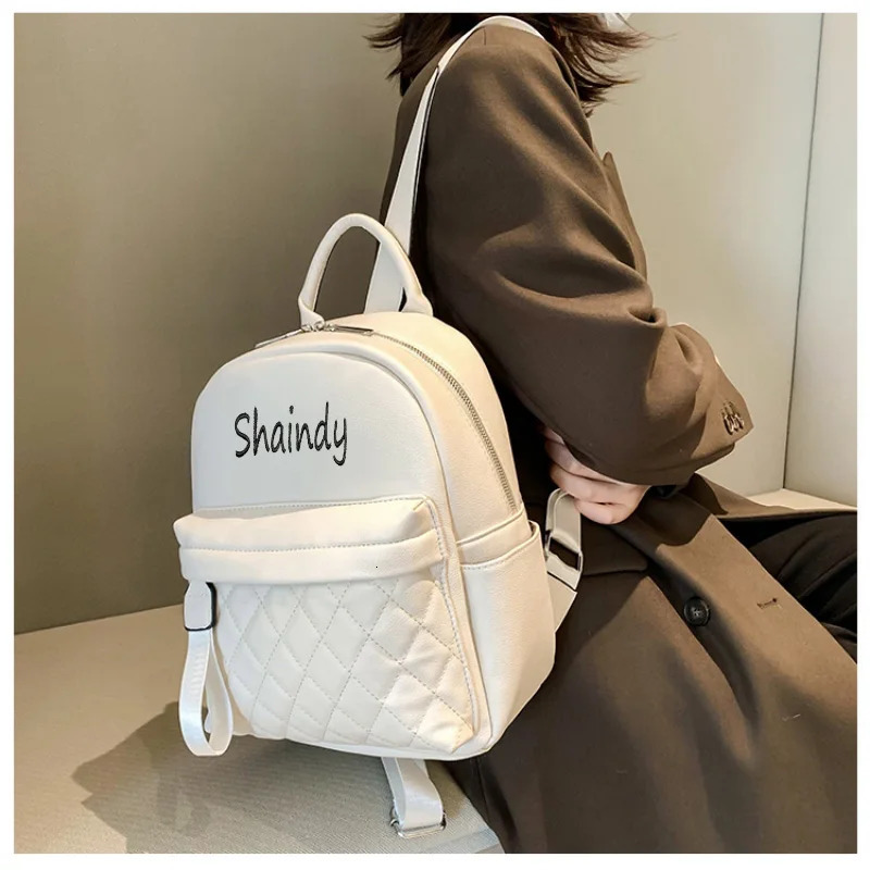 Embroidery Name Backpack Womens PU Bag Fashion Ladies Gift High Quality PU Backpack Personalized Outdoor Small Backpack 250102