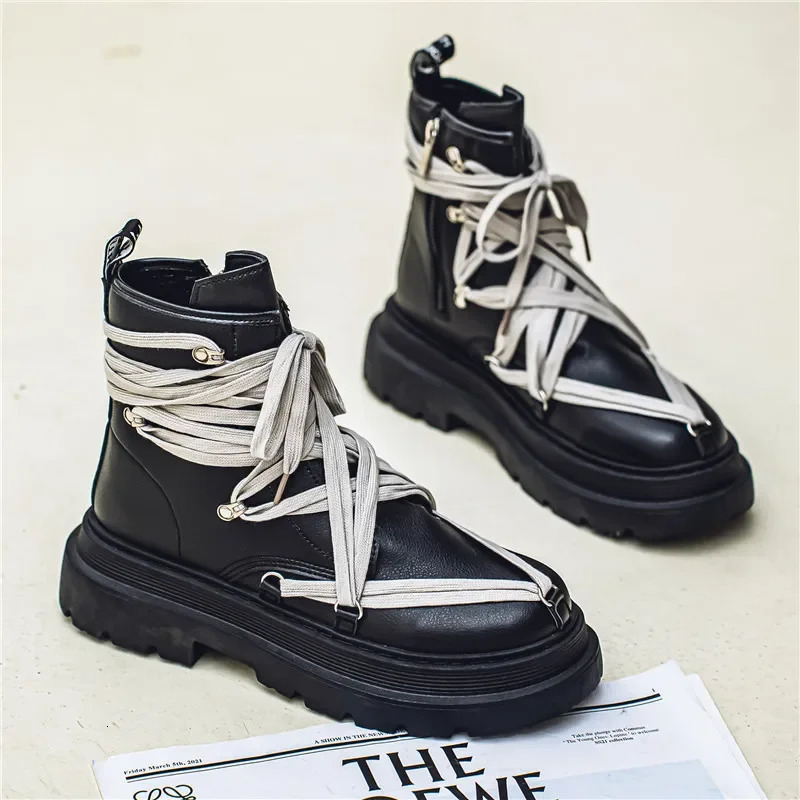 Mens Boots Casual Winter Shoes Ankle Outdoor Leather Cowboy Chelsea Tactical Hiking Work Platform Sneakers 250106