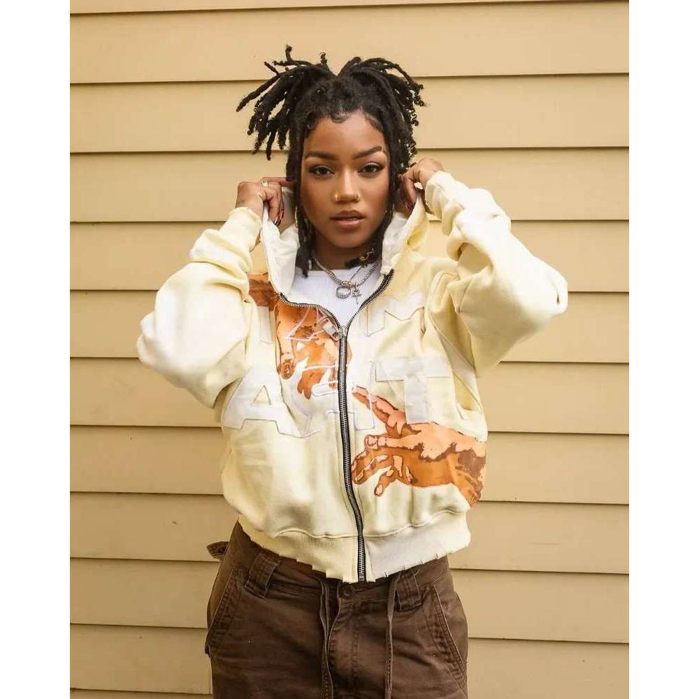 American retro letter print Haruku Y2K loose sweatshirt men street casual fashion couple oversized zipper hoodie women